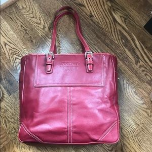 Coach Red Leather Shoulder Bag